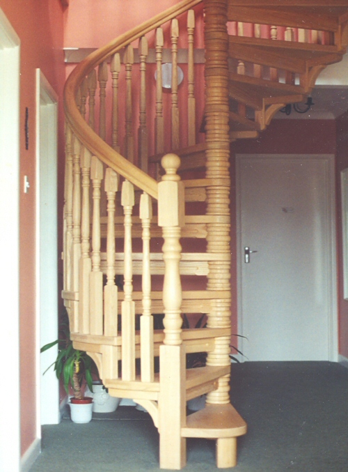 Spiral Staircase - Shows contoured central column with spindles